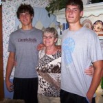 Our dear friend Peggy with our twins, Grant and Russell