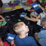 Fun on the floor in one of the class rooms