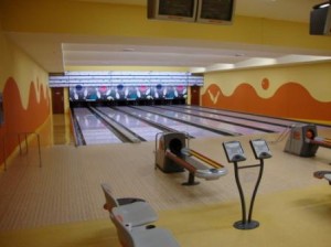 Bowling Alley with bumpers and adaptive devices