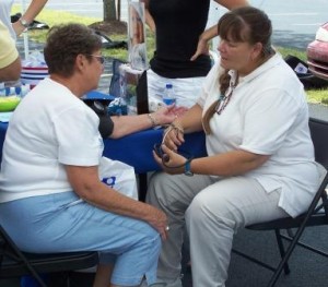 One of the tents was run by the hospital and they were taking folks blood pressure. 