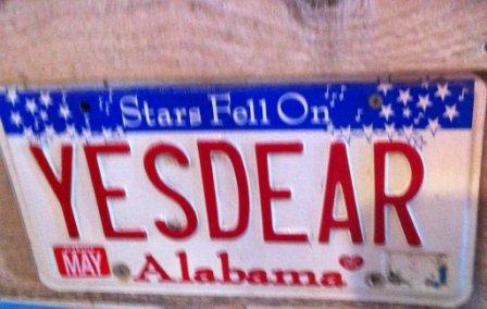 This license plate was on the wall at a restaurant. I made a picture of it and plan to see if I can get one for my hubby!
