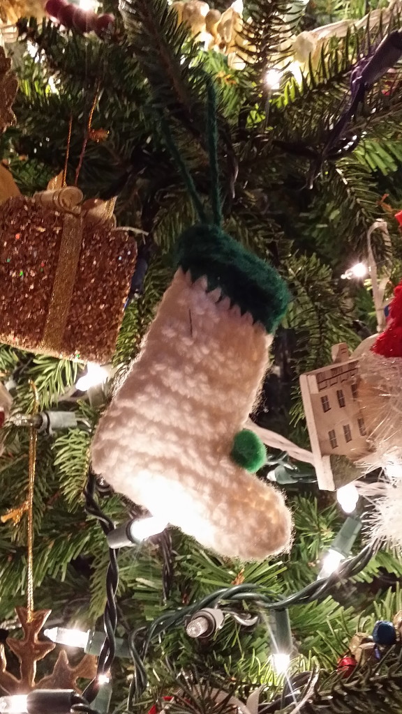 Crochet stocking ornament
