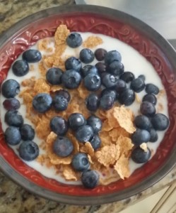 cereal with blueberries