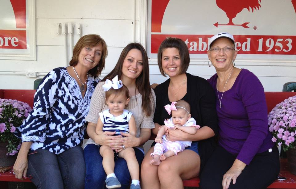 Me, my daughter with her daughter, Martha's daughter (one of them, she has 2 more), her daughter and Martha.