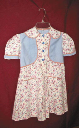 A feed sack dress from a museum in Fenton.