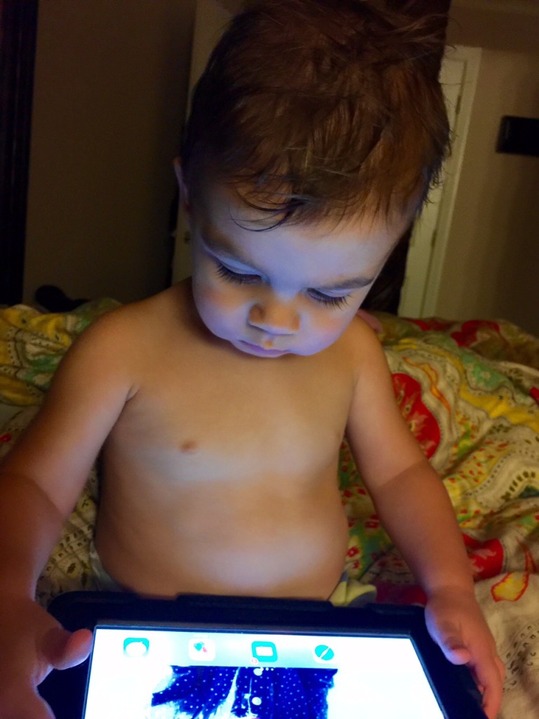 baby and ipad