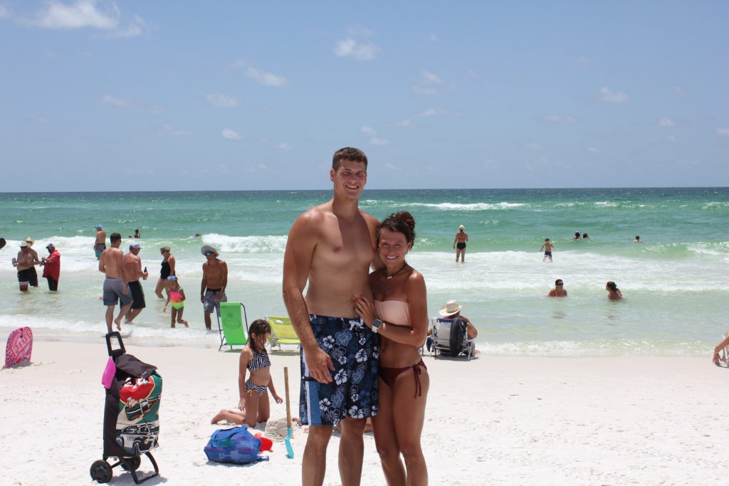russ and court at beach on family vacation