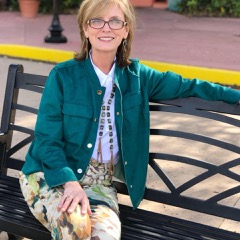 Teresa Kindred sitting on bench
