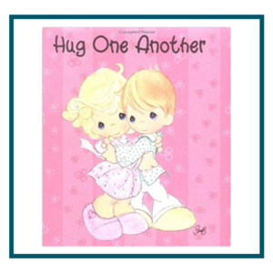 pink book with boy and girl characters hugging