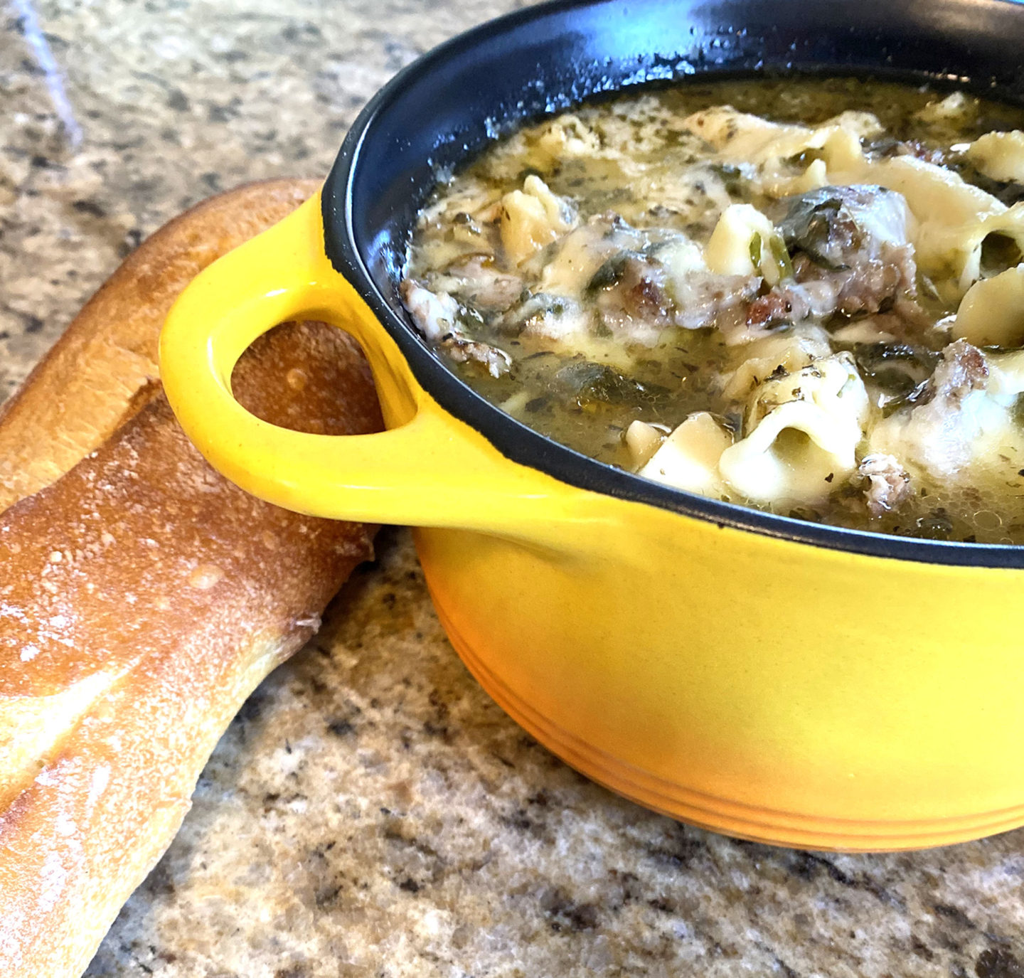 italian sausage soup with baguette IG version