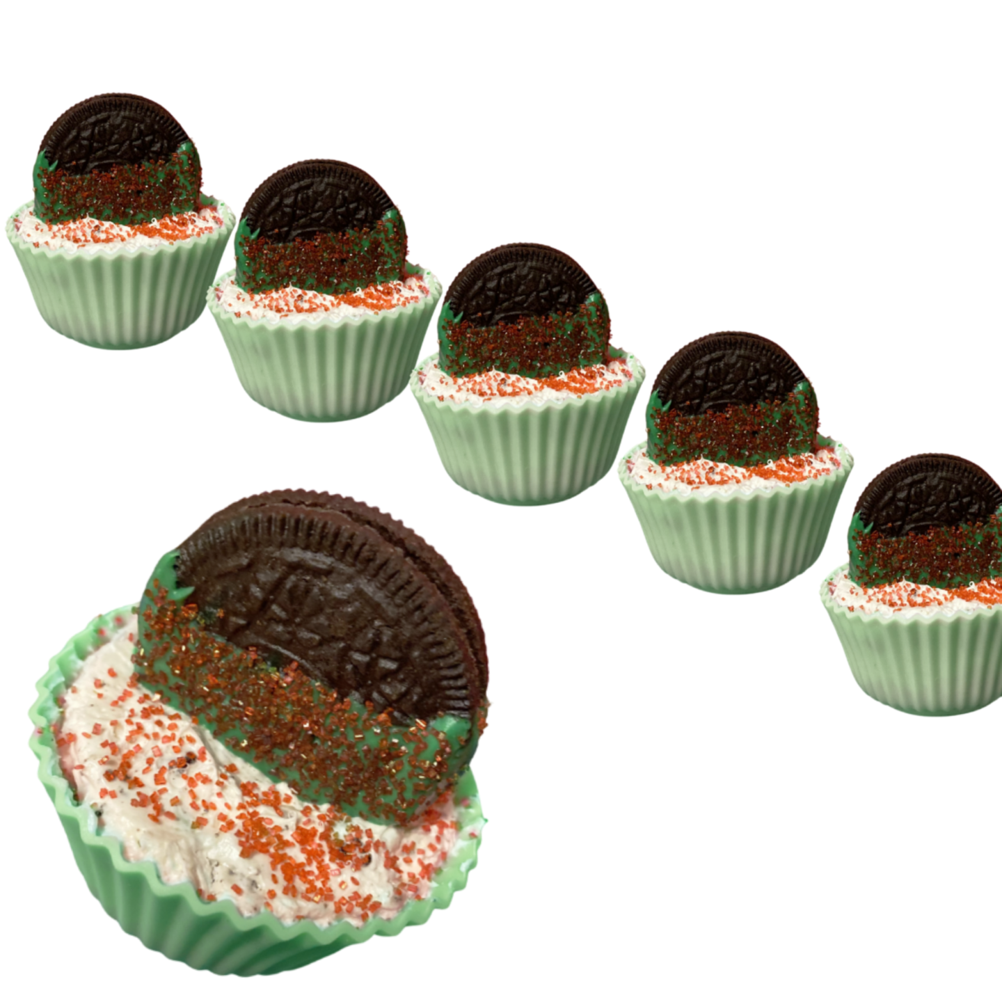 Row of mini Oreo cupcake pies