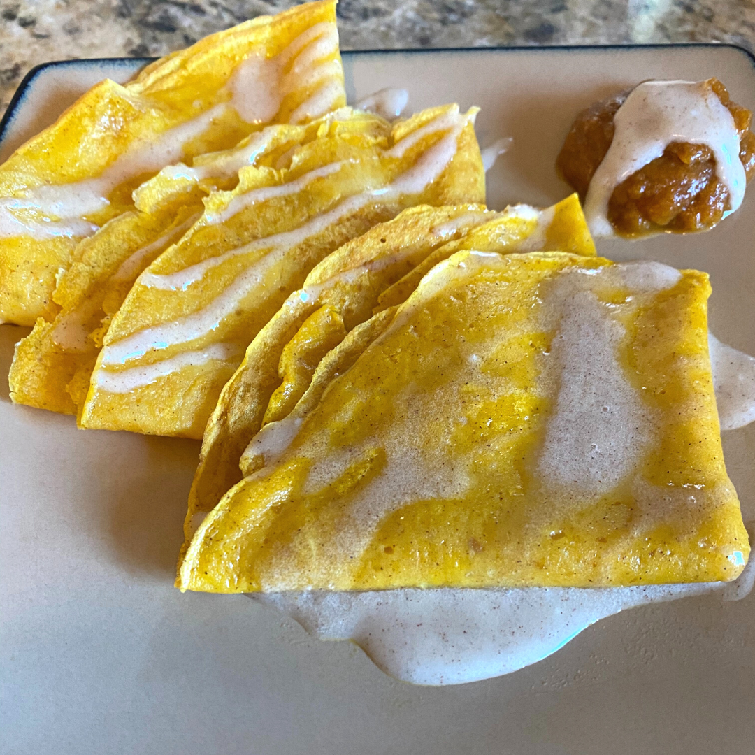pumpkin spice crepes on a plate