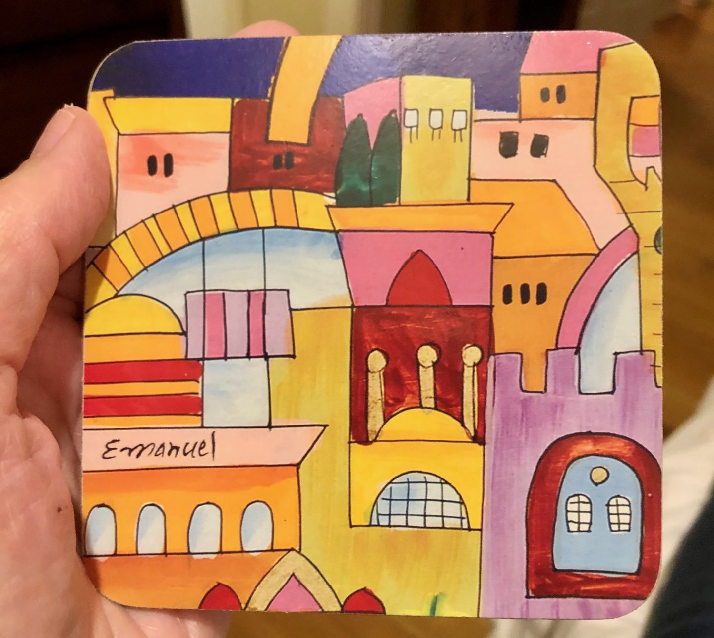 one coaster from a set included in the holy land delivered