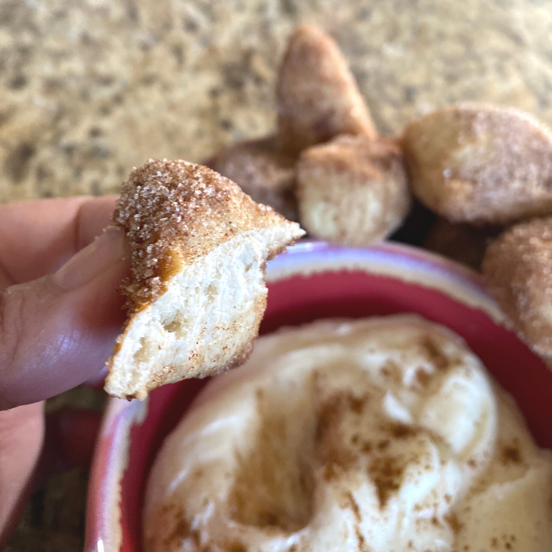 close up of inside fluffy pretzel bite