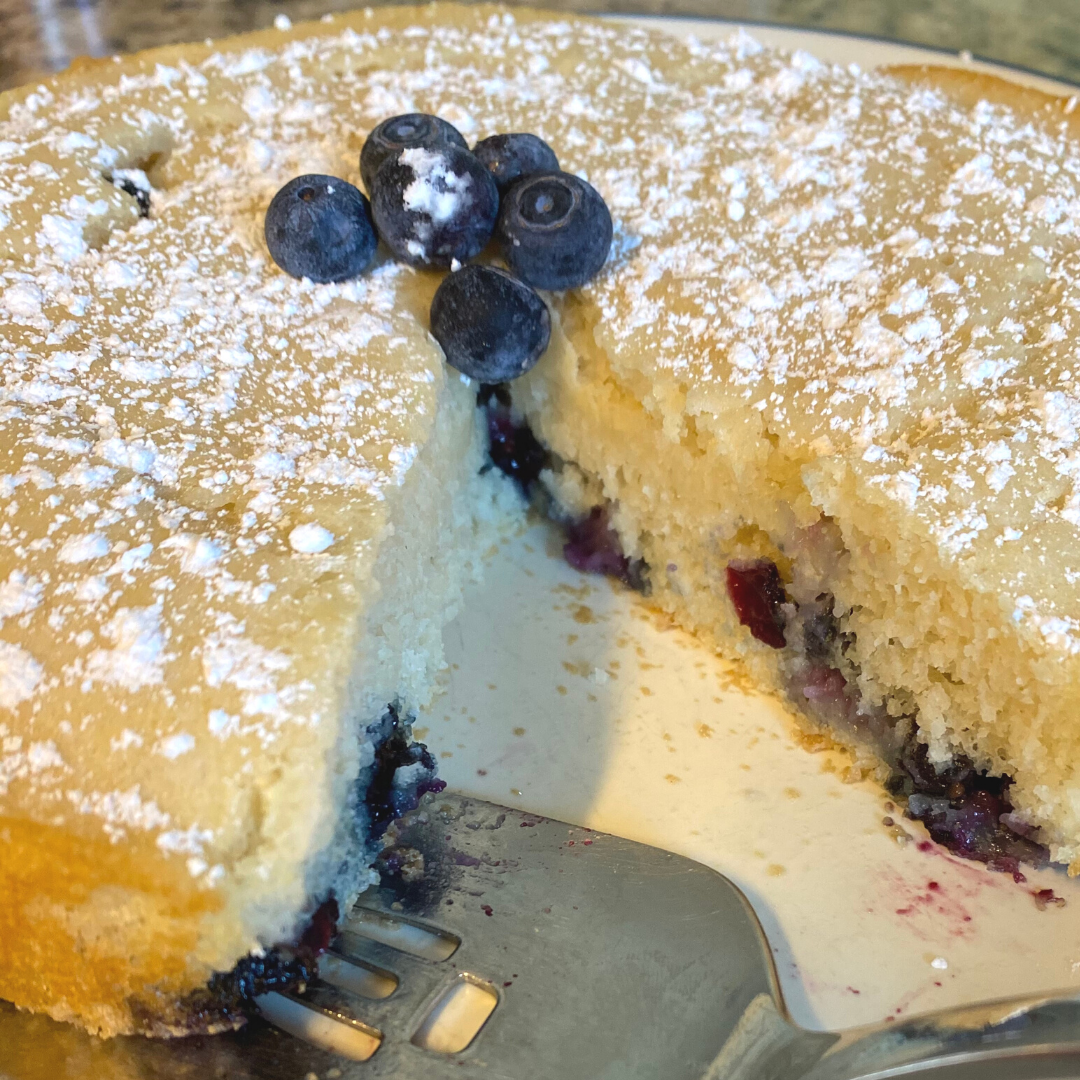 close up of blueberry pancake pastry