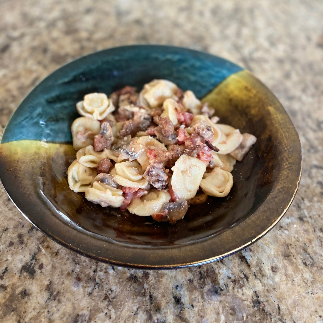 sausage tortellini in a bowl