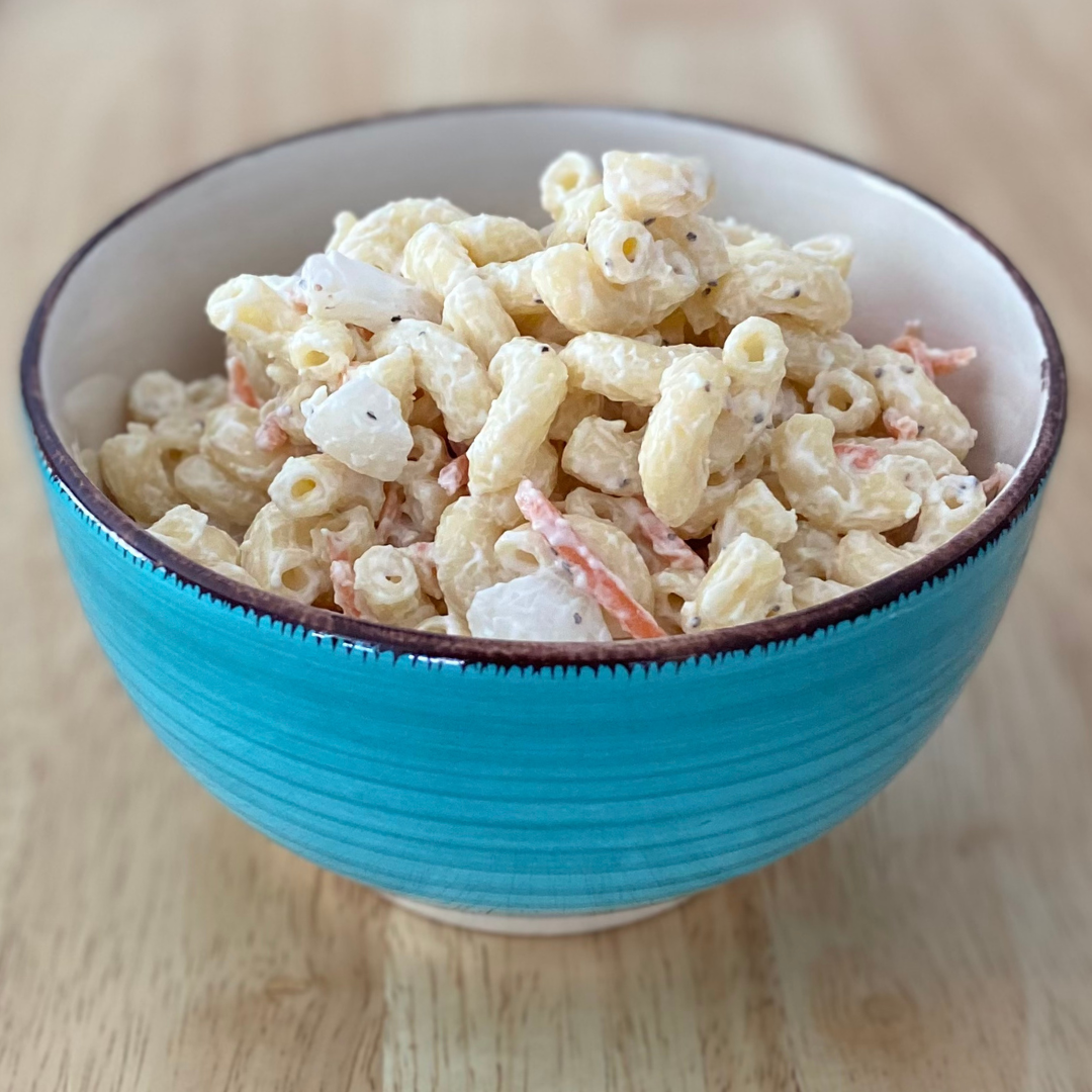 Hawaiian macaroni salad in bowl