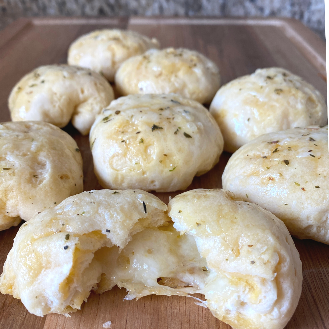 cheese stuffed garlic biscuits