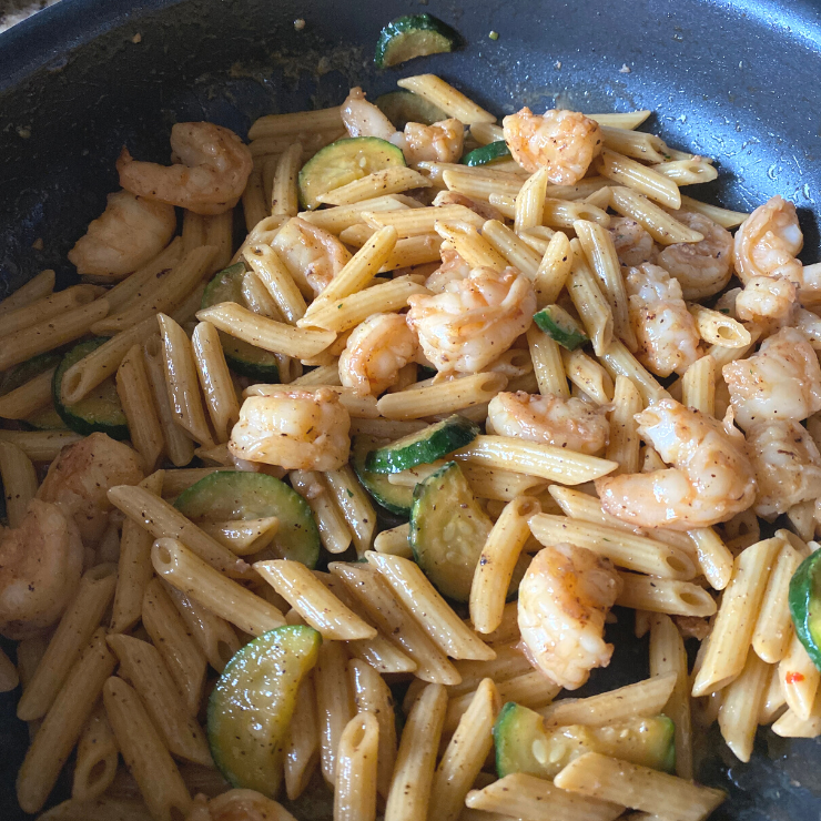 shrimp and zucchini with penne pasta
