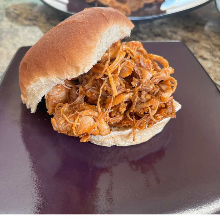 spicy shredded bbq chicken sandwich