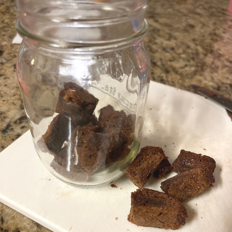 brownie bites and mason jar